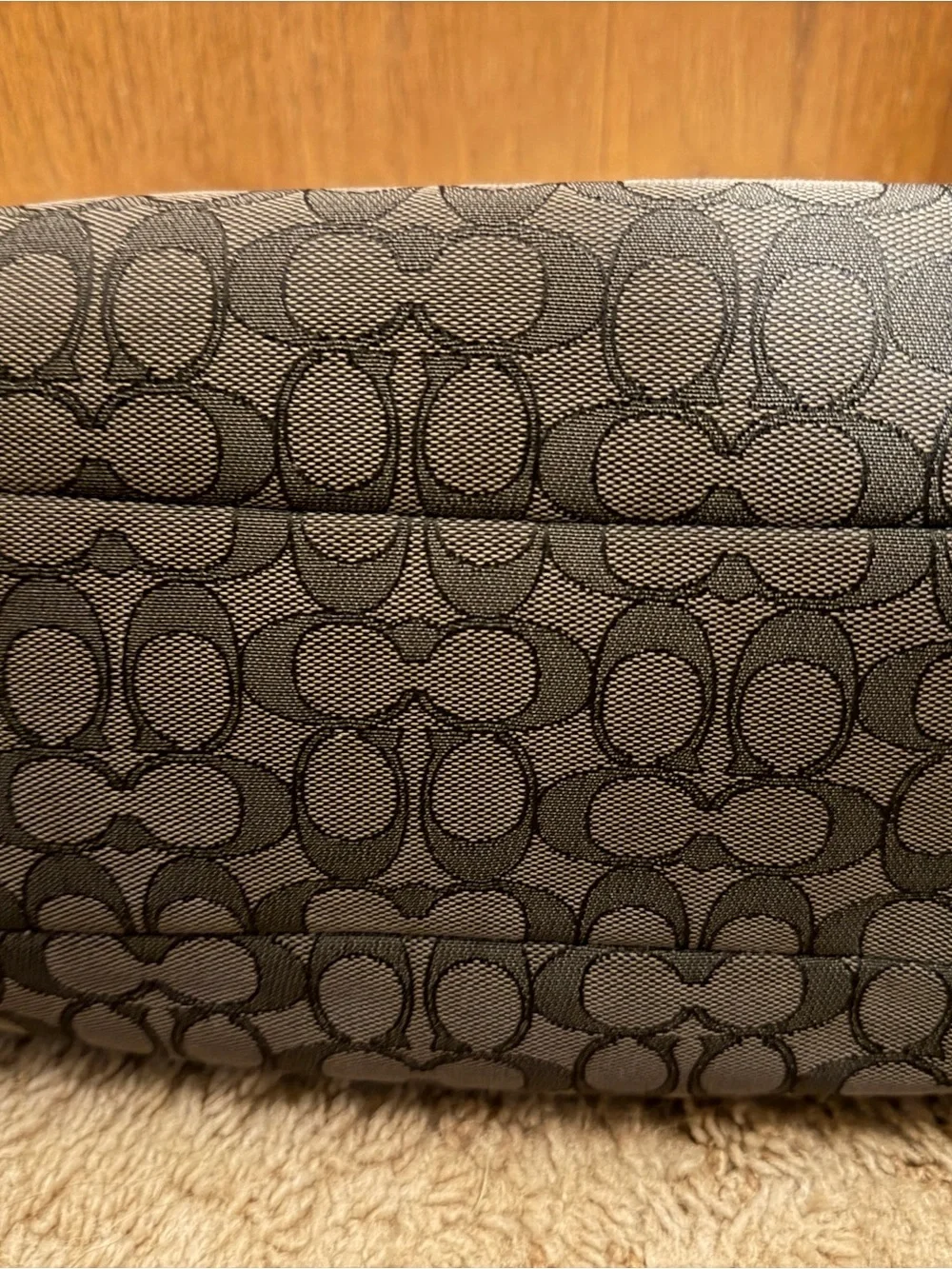 Coach Black/Charcoal Signature Shoulder Bag